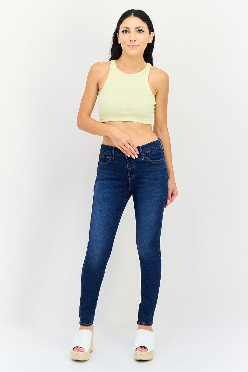 Levi's Women Skinny Fit Washed Stretchable Jeans, Navy - Image 4