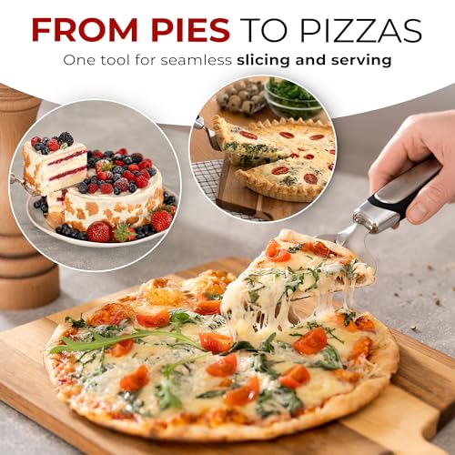 Orblue Pie Server, Essential Kitchen Tool, Serrated on Both Sides, Great for Right or Left Handed Chef, Stainless Steel Flatware, Cake Cutter, Black - Image 3