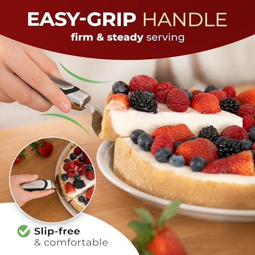 Orblue Pie Server, Essential Kitchen Tool, Serrated on Both Sides, Great for Right or Left Handed Chef, Stainless Steel Flatware, Cake Cutter, Black - Image 5