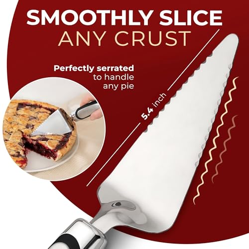 Orblue Pie Server, Essential Kitchen Tool, Serrated on Both Sides, Great for Right or Left Handed Chef, Stainless Steel Flatware, Cake Cutter, Black - Image 4
