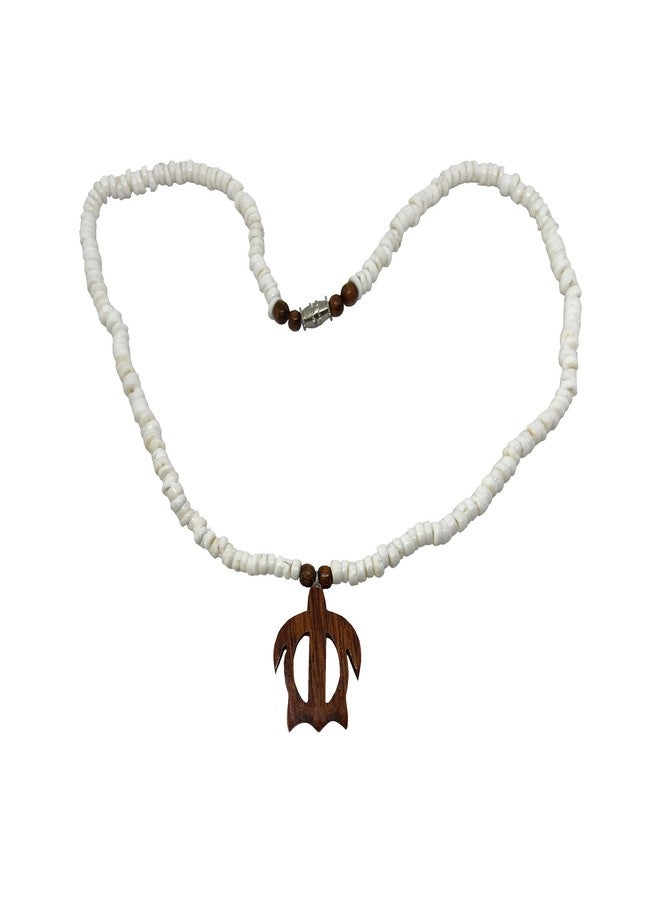 Zero Gravity Hawaii Koa Wood Honu Sea Turtle Pendant Puka Shell Necklace Choker - Image 2