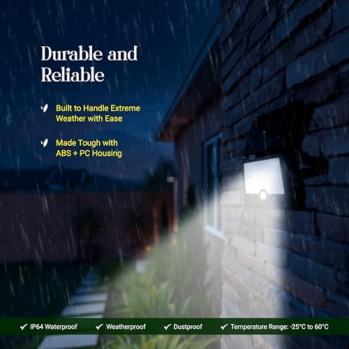 Dylect® Eco Solar Security Light Outdoor for 10Hr Runtime with USB Type-C Charging, Ultra Bright 200W with PIR Motion Sensor, IP65 Waterproof, Solar Light for Parking, Shop, Garden (6500K Cool White) - Image 3