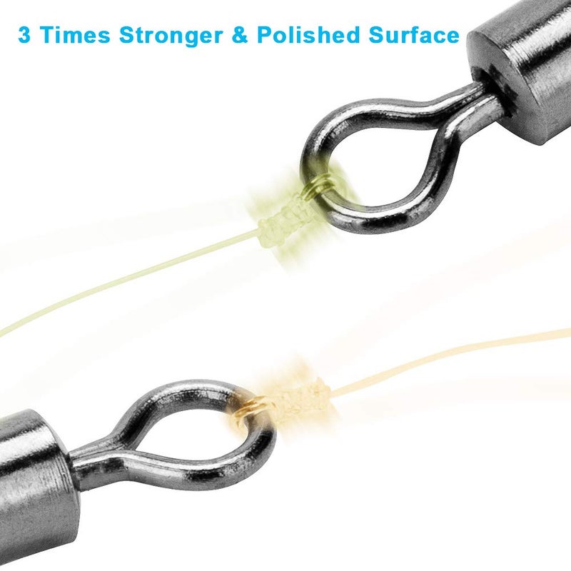 Siasky Fishing Swivels, 200pcs Barrel Swivels Fishing Stainless Steel Swivel Fishing for Saltwater Freshwater Fishing - Image 5
