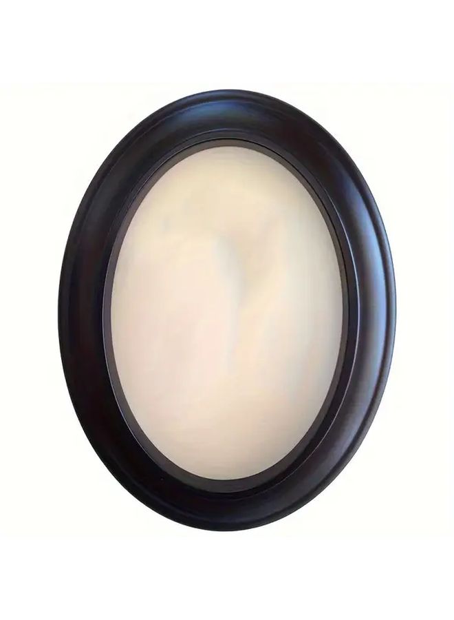 Elegant Black Oval Photo Frame With Mirror Core 4x6 Inch Versatile For Desktop Or Wall Mount Perfect For Home Office Decor - Image 2