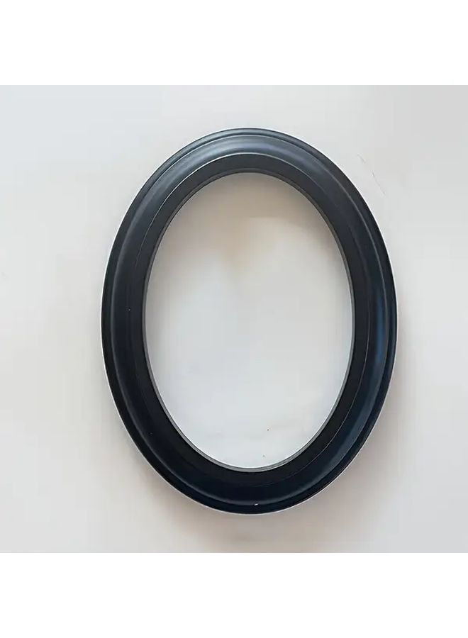 Elegant Black Oval Photo Frame With Mirror Core 4x6 Inch Versatile For Desktop Or Wall Mount Perfect For Home Office Decor - Image 3
