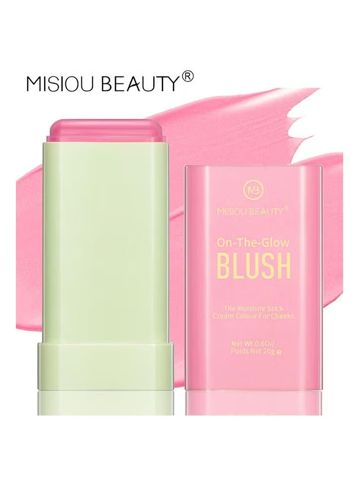 ميسيو بيوتي على بلوش الوهج ، لون كريم عصا الرطوبة للخدين ، تسليط الضوء ​ لون مسحوق الحرير Blusher عصا الوهج الطبيعي غبي Blusher ضوء وناعم الشعور تطبيق على وجهك - Image 1