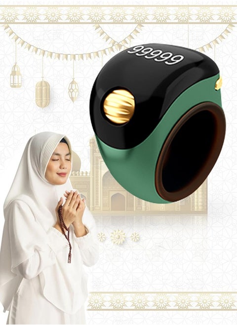 Portable Tasbeeh Ring with OLED Screen, Prayer Smart Counter with Silicone Ring, Automatic Counting, Comfortable for Daily Wear