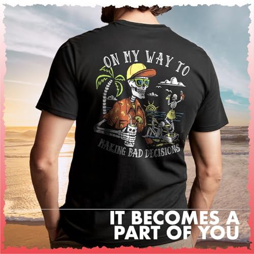 Salty Bones On My Way to Making Bad Decisions T-Shirt, 100% Ringspun Cotton, Classic Fit,Printed in USA (US, Alpha, Large, Regular, Regular, Black) - Image 5