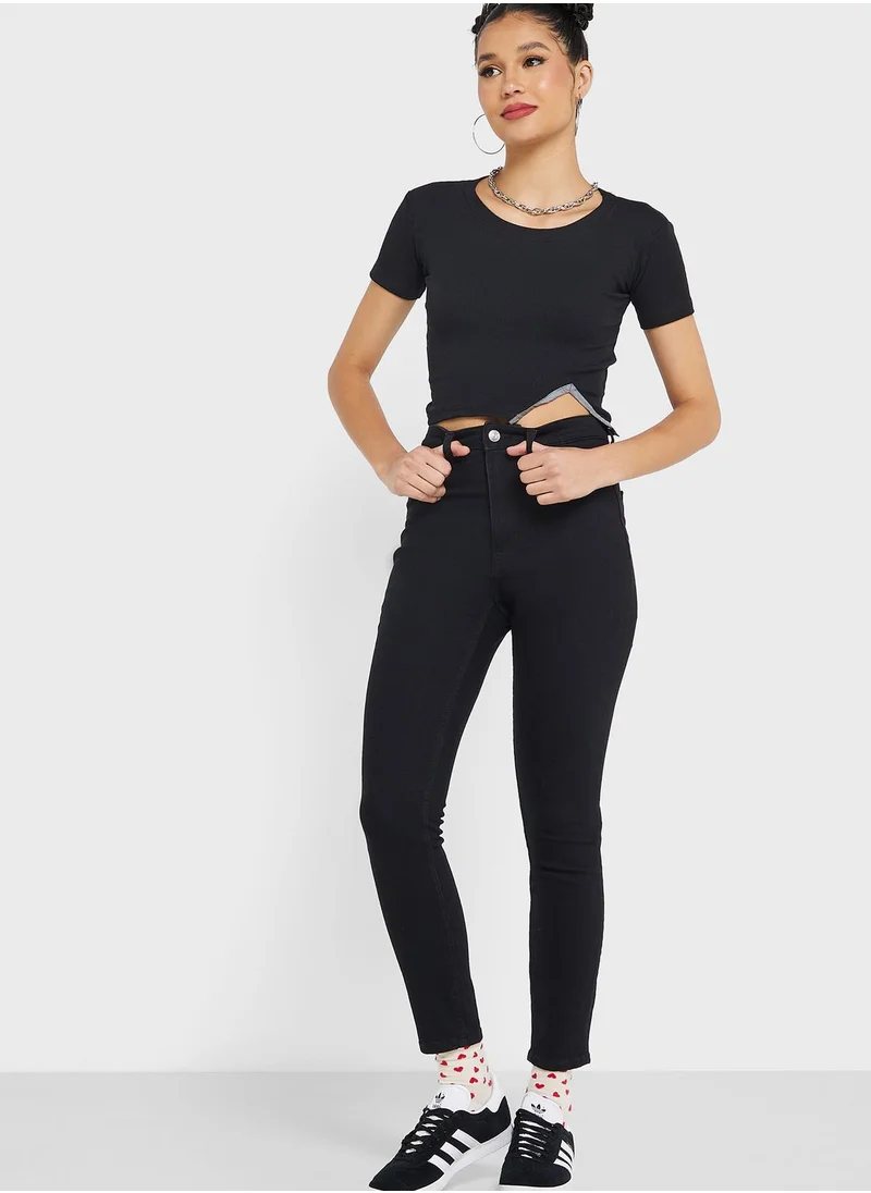 Ginger Urban Minx Slit Hem Cropped T-Shirt