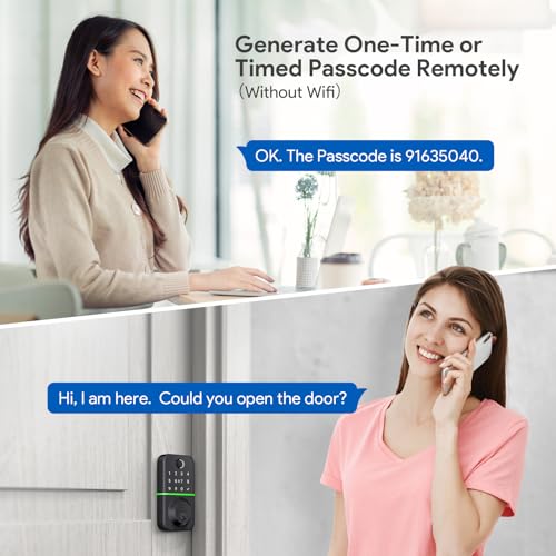 KUCACCI Smart Door Lock Deadbolt with Keypad: Keyless Entry Door Lock - Fingerprint Lock for Front Door - Electronic Lock with Bluetooth and APP Control - Image 4