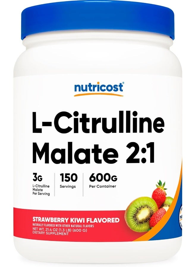 Nutricost L-Citrulline Malate 2:1 600 Gram Strawberry Kiwi - Image 1