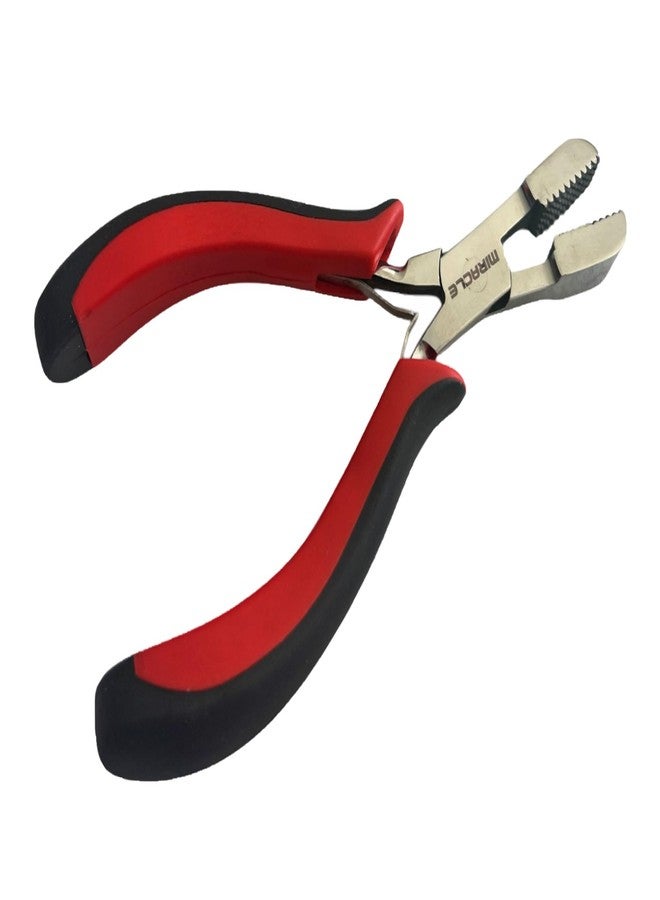 Miracle Hair Extension Removal Pliers for Micro Rings Beads and Fusion Bonds, Serrated Jaw Professional Tool for I Tip Loop and Pre Bonded Extensions Stainless Steel Ergonomic Grip by MIRACLE - Image 1