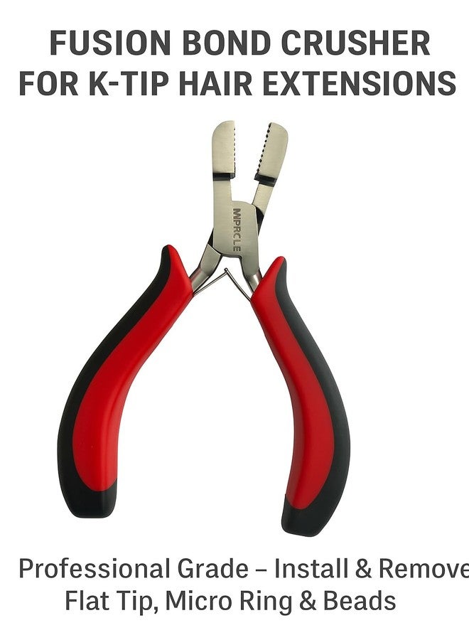 Miracle Hair Extension Removal Pliers for Micro Rings Beads and Fusion Bonds, Serrated Jaw Professional Tool for I Tip Loop and Pre Bonded Extensions Stainless Steel Ergonomic Grip by MIRACLE - Image 2