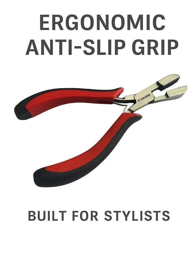 Miracle Hair Extension Removal Pliers for Micro Rings Beads and Fusion Bonds, Serrated Jaw Professional Tool for I Tip Loop and Pre Bonded Extensions Stainless Steel Ergonomic Grip by MIRACLE - Image 5