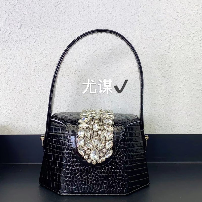 French Shining Inspiring Water Diamond Banquet Bag Fresh Sweet Box Bag Handbag - Image 1