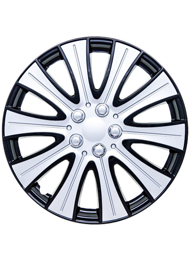 EMTC Pack of 4 EM-3140 Taiwan Wheel Cover | 14" Inch | Black Silver Universal Nested Style  - Image 2