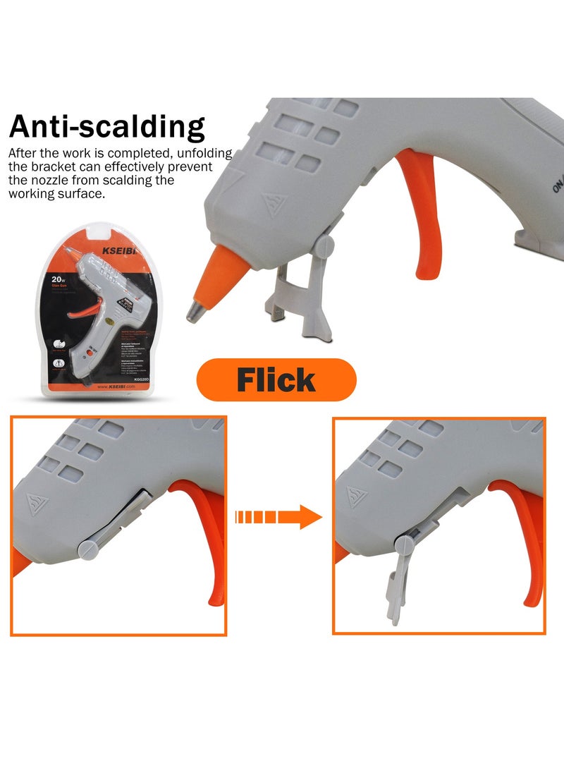 KSEIBI Hot Glue Gun with Glue Stick, Upgraded 20W High Temp Hot Melt Glue Gun Kit for DIY Projects, Arts and Crafts, Home Quick Repairs, Repairing Broken Household Items, Floral Design, Packaging and Shipping  - Image 2