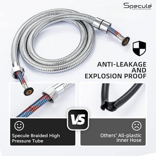 Specule PL-01 1 Meter SS-304 Grade High-Pressure Shower Hose Pipe | Flexible Jet Spray Tube for Health Faucet & Hand Shower | Rust-Resistant Chrome Finish | Leak-Proof & Durable Design - Image 2