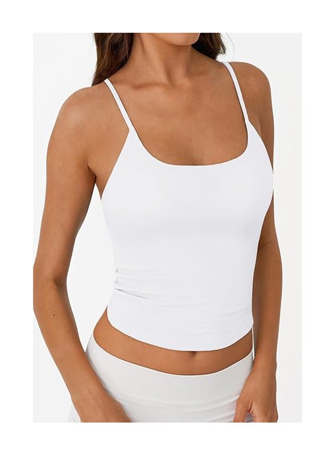 GUDOO قميصان داخليان مبطنان للسيدات - كاميسول صيفي برقبة مربعة وأكتاف رفيعة قابلة للتعديل - قمصان أساسية - مقاس M - Image 5