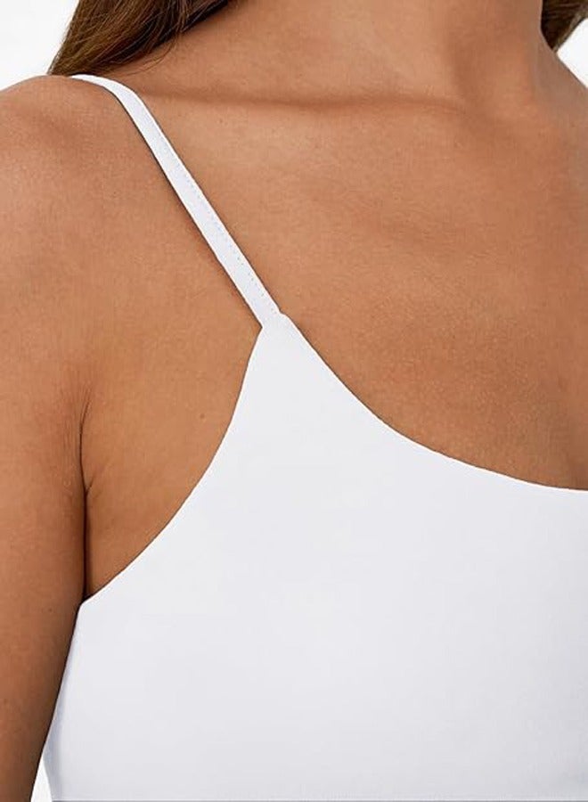 GUDOO قميصان داخليان مبطنان للسيدات - كاميسول صيفي برقبة مربعة وأكتاف رفيعة قابلة للتعديل - قمصان أساسية - مقاس M - Image 3