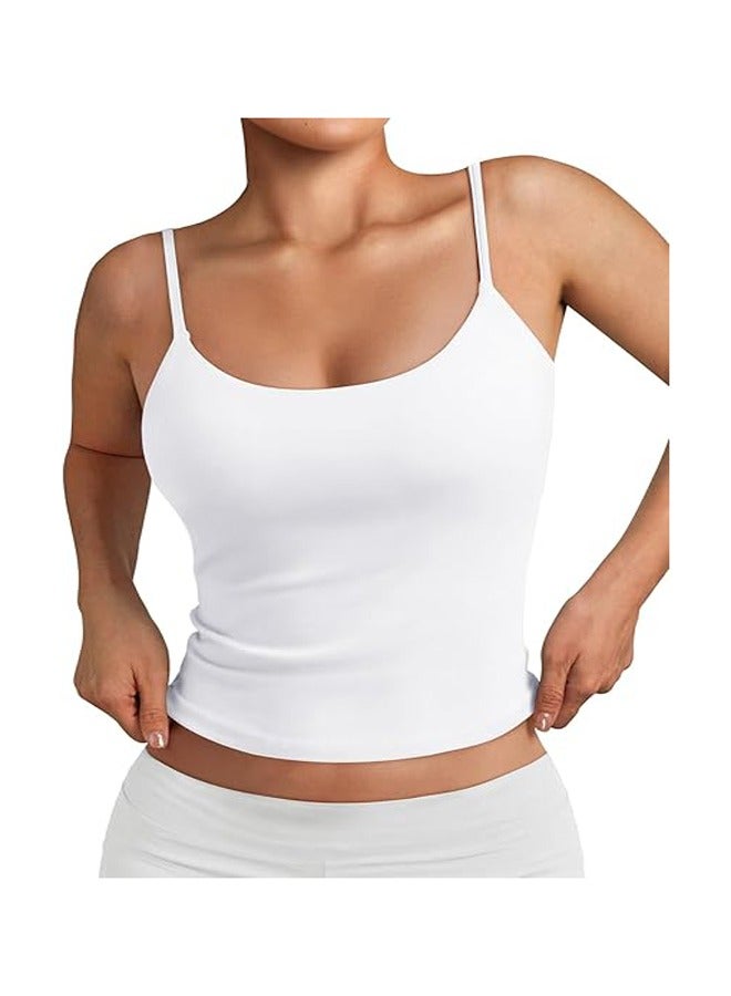 GUDOO قميصان داخليان مبطنان للسيدات - كاميسول صيفي برقبة مربعة وأكتاف رفيعة قابلة للتعديل - قمصان أساسية - مقاس M - Image 1