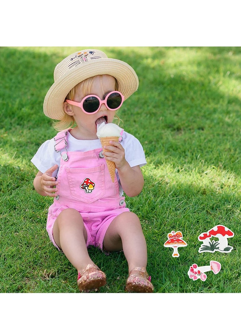 KASTWAVE Mushroom Embroidery Patches, 40 Pcs Clothing Mini Mushroom Stickers Nature Patches Suitable for Clothes Dress Hat Pants Shoes Curtain DIY Embroidery Applique Patch Sewing Craft Decoration  - Image 3