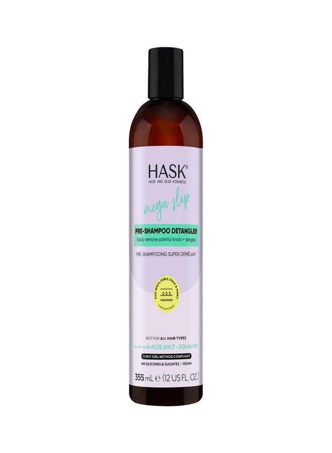 HASK Mega Slip Pre-Shampoo Detangler with Aloe Juice & Squalane for Wavy, Curly, Coily & Kinky Hair, Moisturizes, Adds Slip, Reduces Breakage, Vegan, Sulfate-Free, Cruelty-Free - 12 fl oz - Image 1