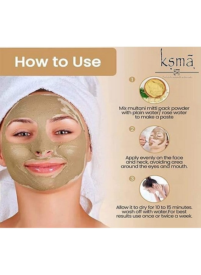 Ksma Multani Mitti powder for Face, Skin and Hair Fuller's Earth for glowing skin Face Masks (200 g) - Image 4