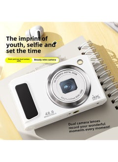 Generic 4K HD Digital Camera Front And Back Double Photograph Student Party Self-timer Camera Beauty Home Camera Wholesale-Body Color:Black British Standard  - Image 2