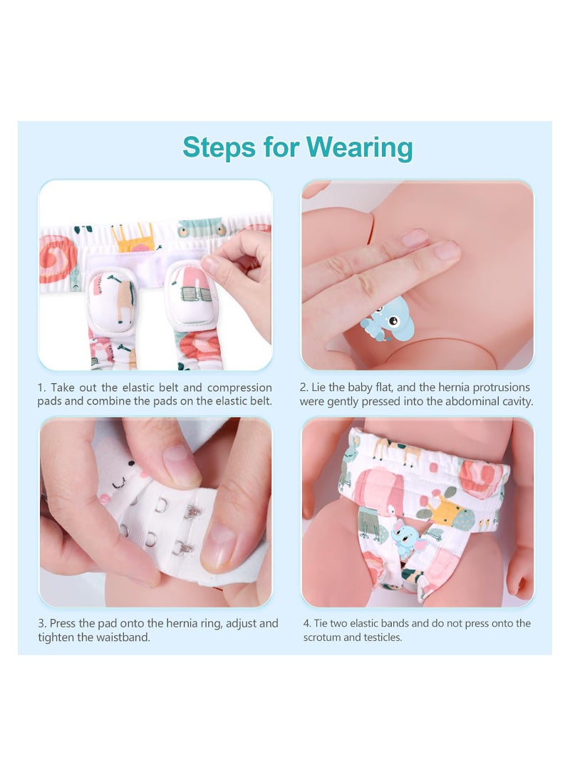 Baby Hernia Belt - Infant Hernia Support Brace for Single/Double Sided Pain Relief, Suitable for Children 0-4 Years with 4 Compression Pads, Belly Button Band Wrap. - Image 4