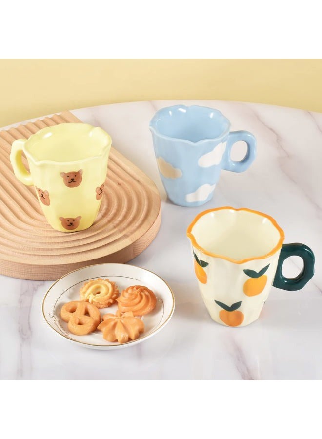 Koythin Ceramic Coffee Mug, Hand-painted Irregular Novelty Coffee Cup for Office and Home, Dishwasher and Microwave Safe, 10 oz/300 ml for Latte Tea Milk (Fresh Orange) - Image 4