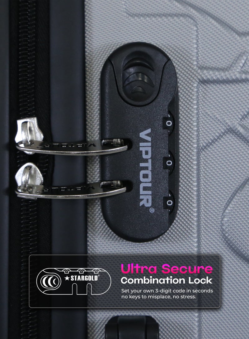 فيبتور طقم حقائب سفر 3 قطع ABS بعجلات مع نظام رقم قابل للقفل - Image 3