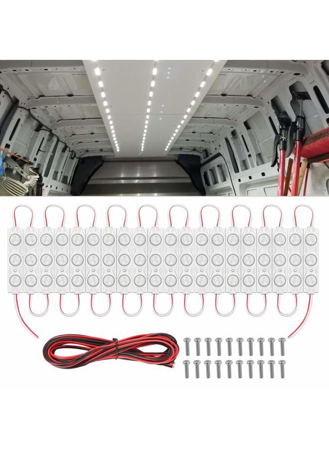 Nilight 60Leds Van Interior Light Kits 12V White Led Ceiling Lighting Kits For Truck Van Rv Boats Caravans Trailers Lorries Transit (20 Modules, White), 2 Years Warranty (Tl-39) - Image 1