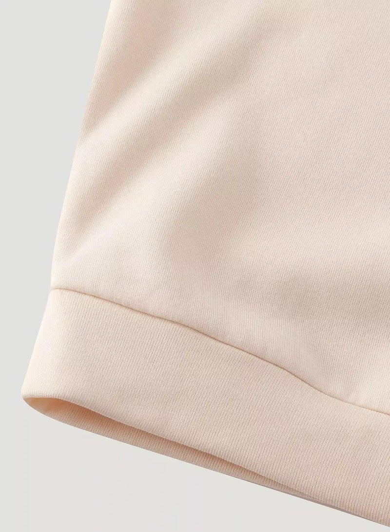 سويت شيرت بكتف منسدل مع أحرف جرافيكية - Image 5