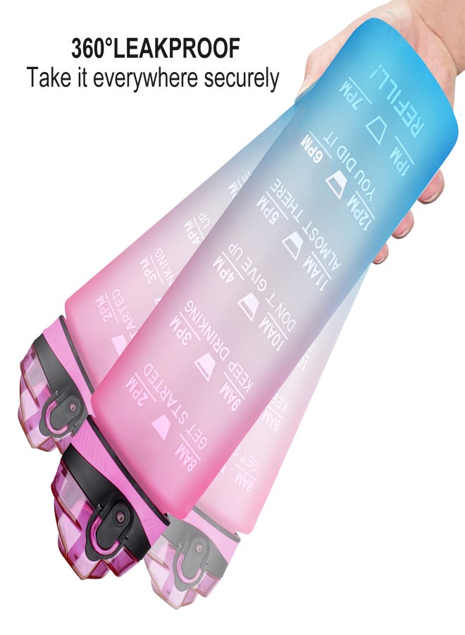 32oz/1L Motivational Water Bottle with Time-Marker BPA& Leakproof Tritian Portable Modern Drinking Bottle for Men Women Office School Gym Workout Fitness Camping Cycling Running - Image 4
