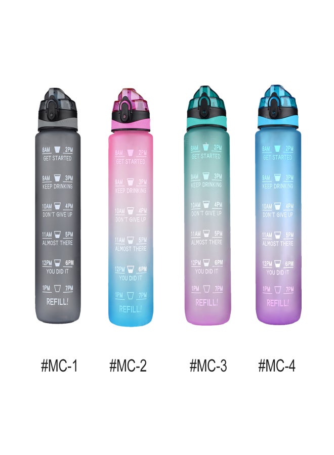 32oz/1L Motivational Water Bottle with Time-Marker BPA& Leakproof Tritian Portable Modern Drinking Bottle for Men Women Office School Gym Workout Fitness Camping Cycling Running - Image 3