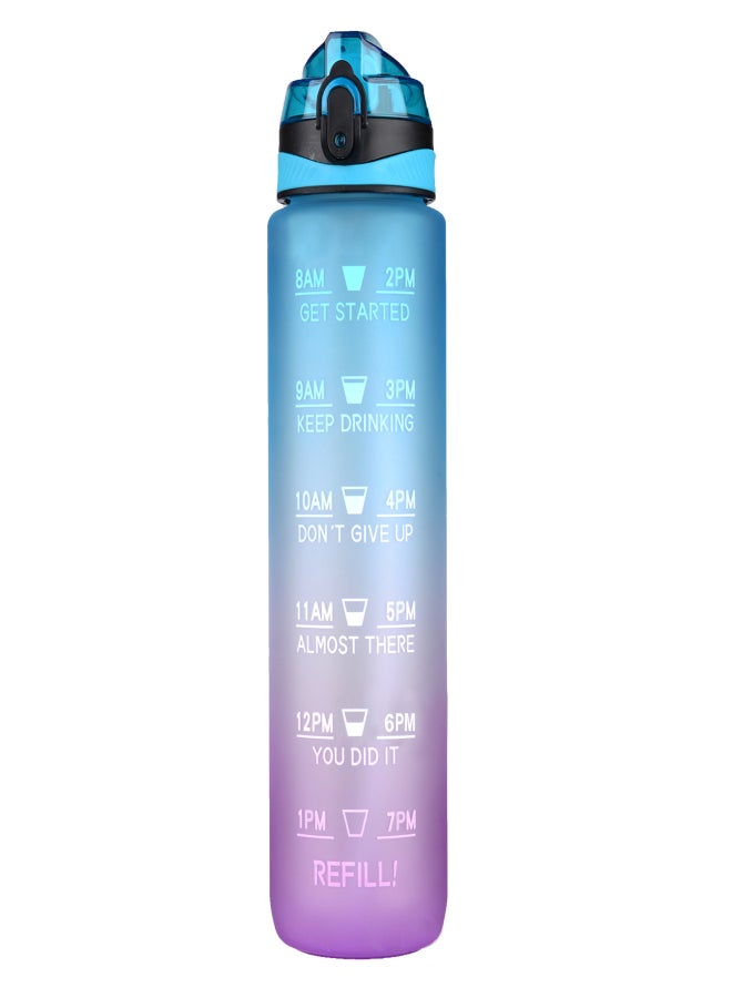 32oz/1L Motivational Water Bottle with Time-Marker BPA& Leakproof Tritian Portable Modern Drinking Bottle for Men Women Office School Gym Workout Fitness Camping Cycling Running - Image 1