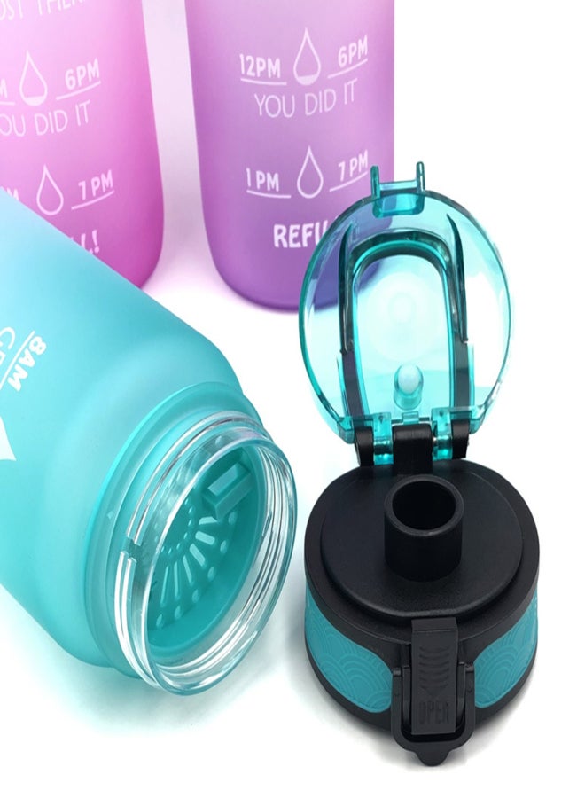32oz/1L Motivational Water Bottle with Time-Marker BPA& Leakproof Tritian Portable Modern Drinking Bottle for Men Women Office School Gym Workout Fitness Camping Cycling Running - Image 2