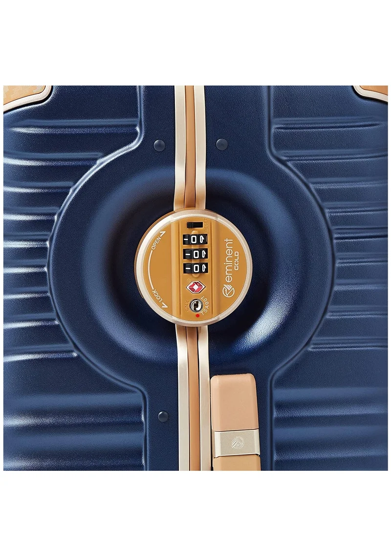 eminent Hard Case Travel Bags Makrolon Polycarbonate Gold Jetstream Aluminum Frame Luggage Zipper Less Suitcase Extra Corner Protection Double Tsa Lock E9R1 Set of 3 Blue Moon