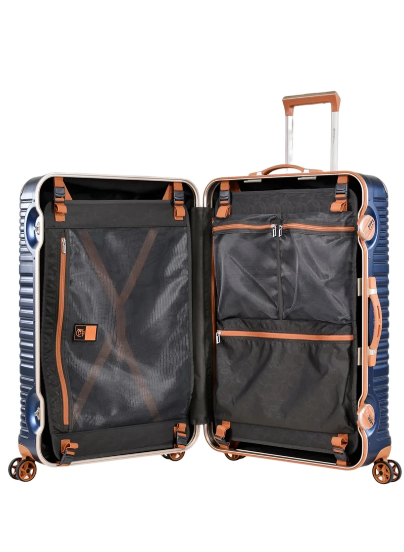 eminent Hard Case Travel Bags Makrolon Polycarbonate Gold Jetstream Aluminum Frame Luggage Zipper Less Suitcase Extra Corner Protection Double Tsa Lock E9R1 Set of 3 Blue Moon