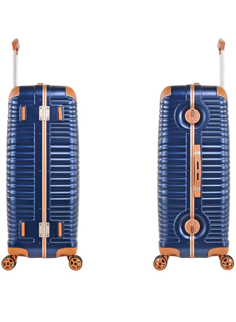 eminent Hard Case Travel Bags Makrolon Polycarbonate Gold Jetstream Aluminum Frame Luggage Zipper Less Suitcase Extra Corner Protection Double Tsa Lock E9R1 Set of 3 Blue Moon  - Image 4