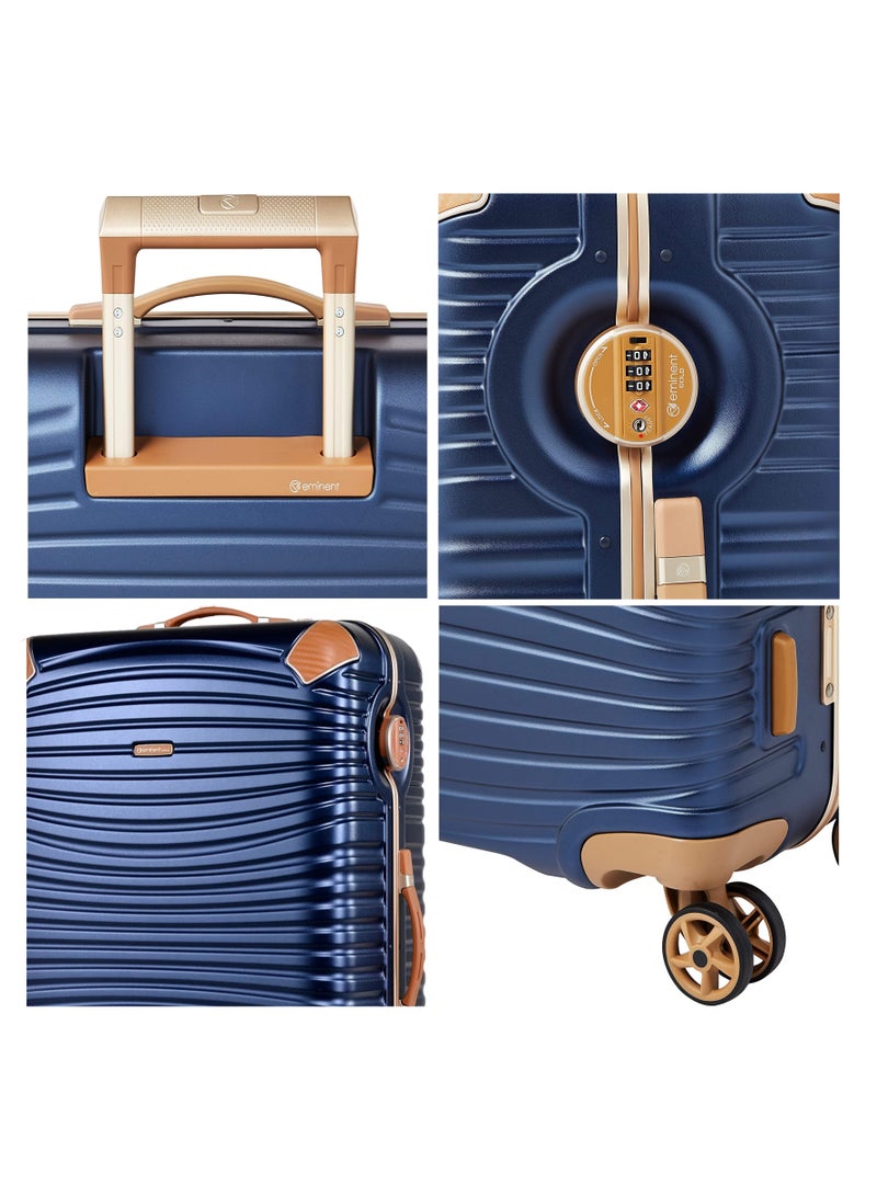 eminent Hard Case Travel Bags Makrolon Polycarbonate Gold Jetstream Aluminum Frame Luggage Zipper Less Suitcase Extra Corner Protection Double Tsa Lock E9R1 Set of 3 Blue Moon  - Image 5
