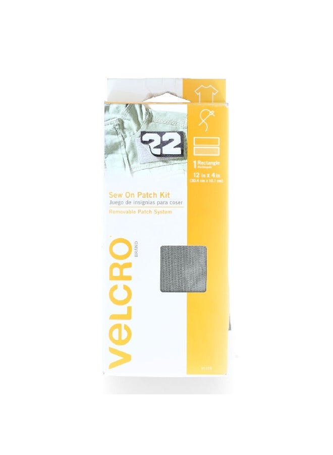 Velcro Rectangular Shaped Removable Sew On Patch Kit Foliage Green 12 x 4 Inch 91219 - Image 1
