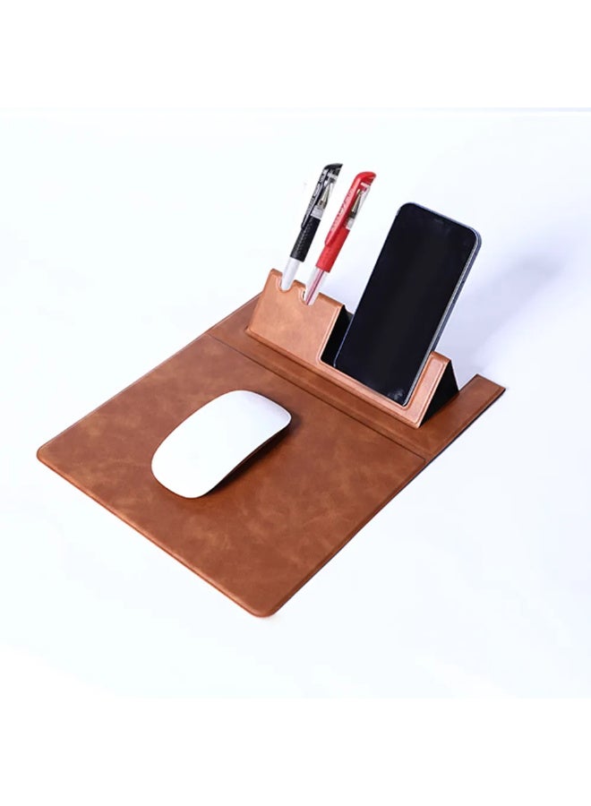 3-in-1 Desk Mat – Mouse Pad, Phone Holder & Pen Organizer  Waterproof  37x22.5cm Black - Image 2