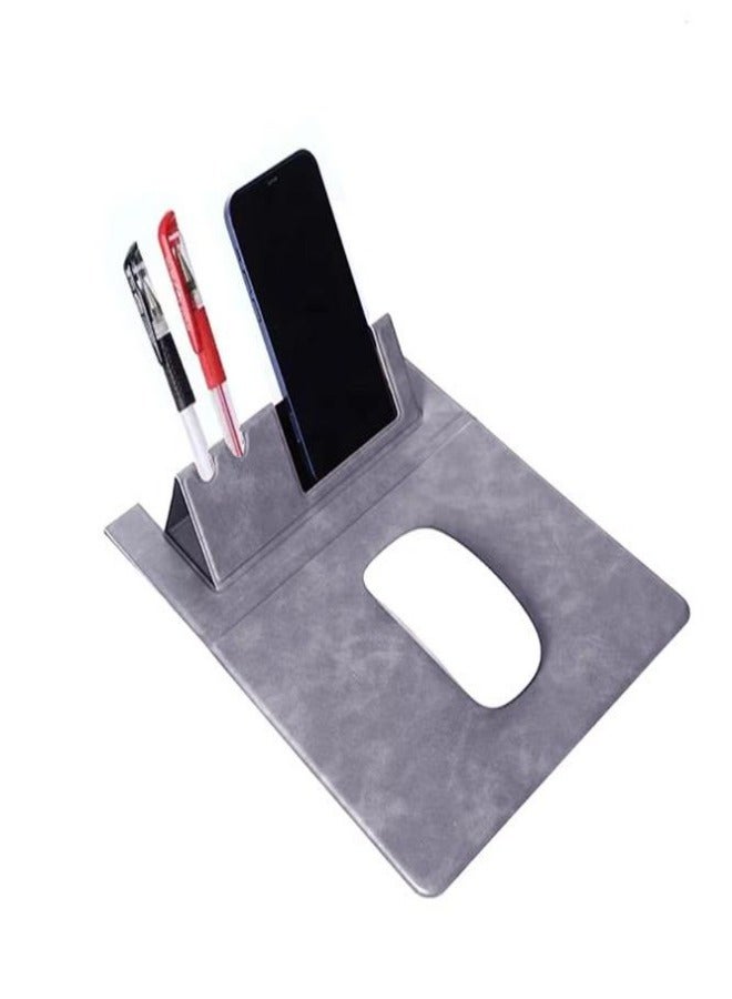 3-in-1 Desk Mat – Mouse Pad, Phone Holder & Pen Organizer  Waterproof  37x22.5cm Black - Image 1