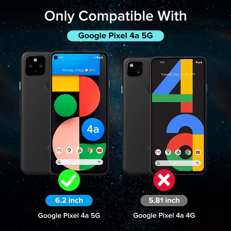 ivoler 3-Pack Screen Protector Tempered Glass for Google Pixel 4a 5G (6.2 inch)[Fingerprint Unlock Compatible] [Not for 4G] with Easy Installation Frame 9H Hardness Bubble Free for Pixel 4a 5G - Image 2