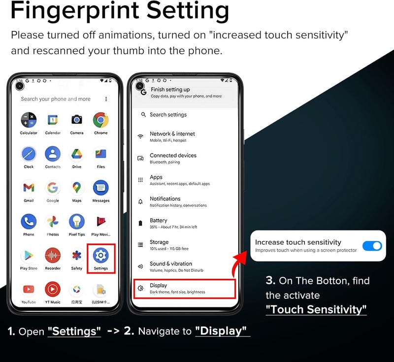 ivoler 3-Pack Screen Protector Tempered Glass for Google Pixel 4a 5G (6.2 inch)[Fingerprint Unlock Compatible] [Not for 4G] with Easy Installation Frame 9H Hardness Bubble Free for Pixel 4a 5G - Image 3