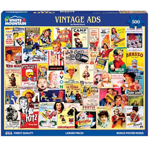 White Mountain - Vintage Ads, 500 Piece Jigsaw Puzzle, Retro Puzzle - Image 1