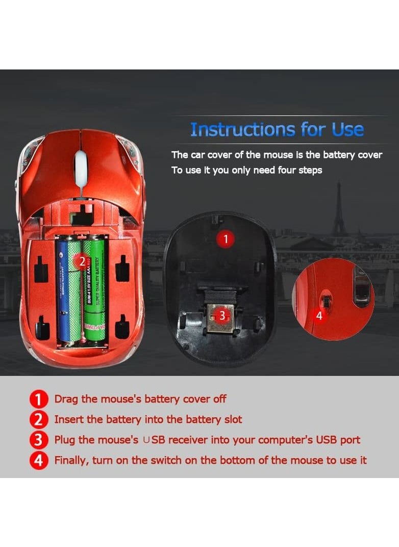 SYOSI - Gaming Mouse Wired, Comfortable Computer USB Optical Mouse Ergonomic, Red Car, Shaped Mouse for Laptop PC Tablet Gaming - Image 1