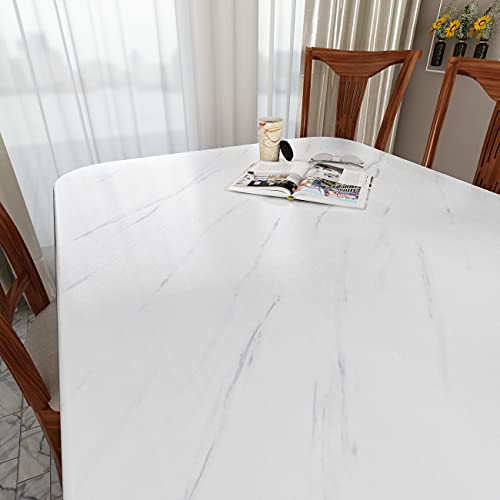 Decotalk White Marble Countertop Contact Paper Peel and Stick Marble Wallpaper for Countertops Waterproof 17.7x120 Matte Marble Contact Paper Granite Contact Paper for Kitchen Counter Removable Vinyl - Image 2